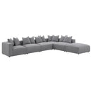  Coaster Furniture Jennifer 551596 Square Upholstered Ottoman - Grey IMAGE 6