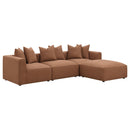  Coaster Furniture Jennifer 551593 Square Upholstered Ottoman - Terracotta IMAGE 3