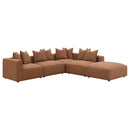  Coaster Furniture Jennifer 551593 Square Upholstered Ottoman - Terracotta IMAGE 4