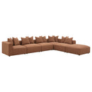  Coaster Furniture Jennifer 551593 Square Upholstered Ottoman - Terracotta IMAGE 7