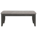  Coaster Furniture Dalila 102723GRY Fabric Upholstered Wood Dining Bench - Dark Grey IMAGE 3