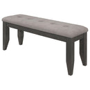  Coaster Furniture Dalila 102723GRY Fabric Upholstered Wood Dining Bench - Dark Grey IMAGE 4