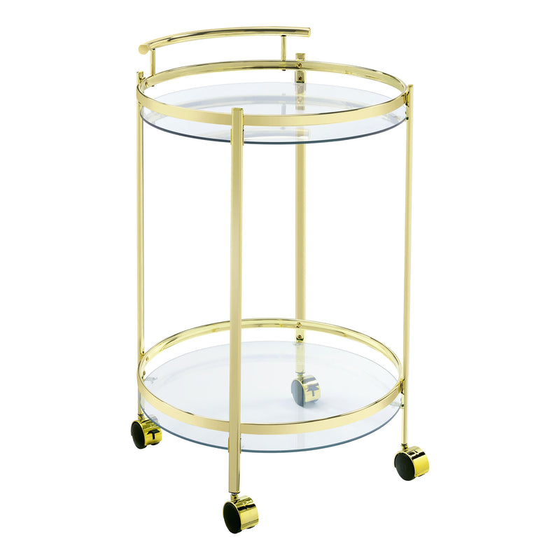 Coaster Furniture Chrissy 181366 Round Glass Bar Cart - Brass IMAGE 1