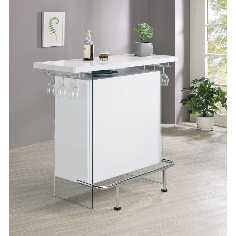 Coaster Furniture Acosta 182632 Rectangular Bar Unit With Footrest And Glass Side Panels IMAGE 7