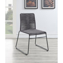 Coaster Furniture Jerome 192062 Woven Rope Stackable Side Chair - Charcoal (Set of 2) IMAGE 8