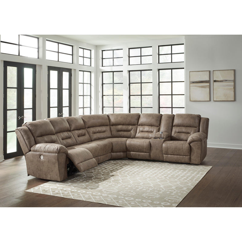 Signature Design by Ashley Ravenel Power Reclining Leather Look 4 pc Sectional 8310663/8310646/8310677/8310690 IMAGE 3