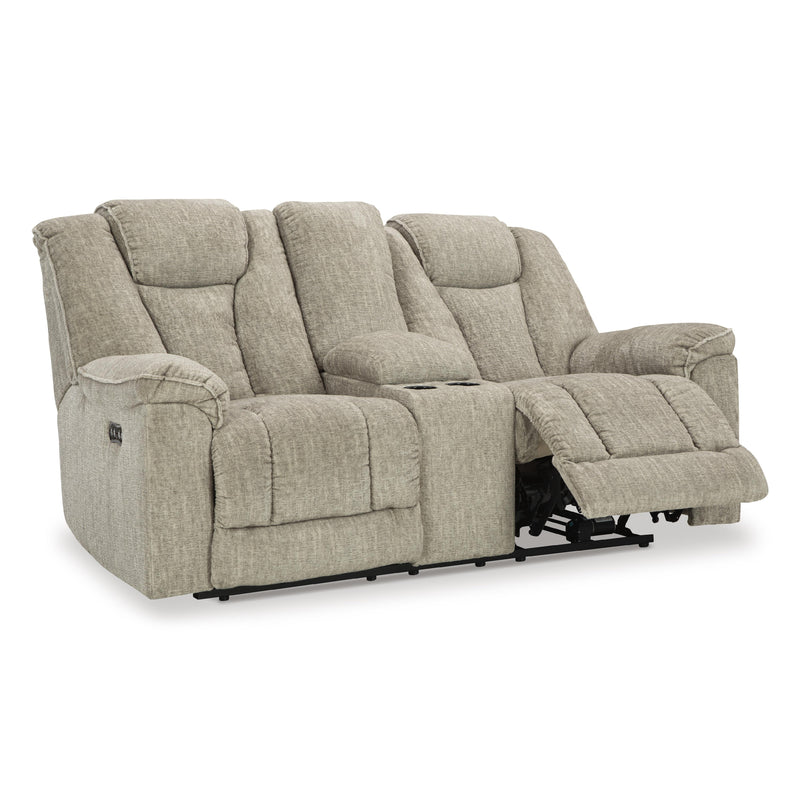 Signature Design by Ashley Hindmarsh Power Reclining Fabric Loveseat with Console 9030918 IMAGE 2