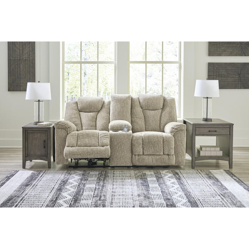 Signature Design by Ashley Hindmarsh Power Reclining Fabric Loveseat with Console 9030918 IMAGE 8