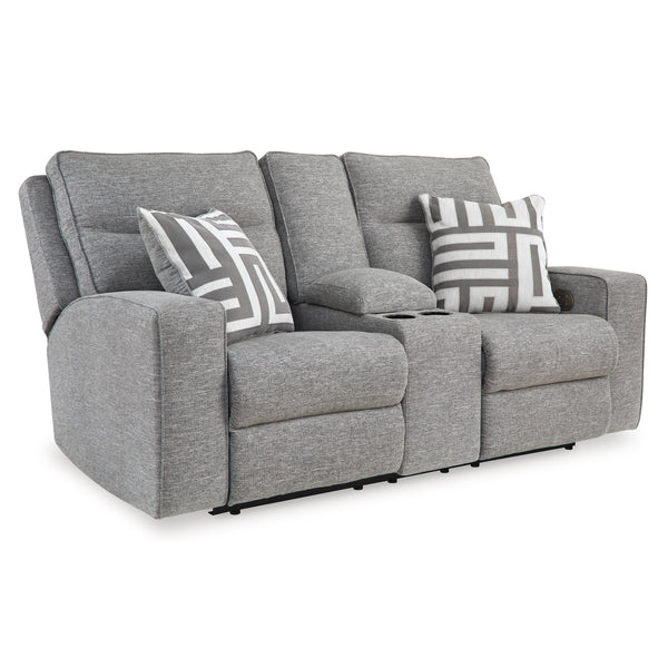 Signature Design by Ashley Biscoe Power Reclining Fabric Loveseat with Console 9050318 IMAGE 1