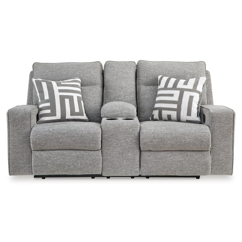 Signature Design by Ashley Biscoe Power Reclining Fabric Loveseat with Console 9050318 IMAGE 3