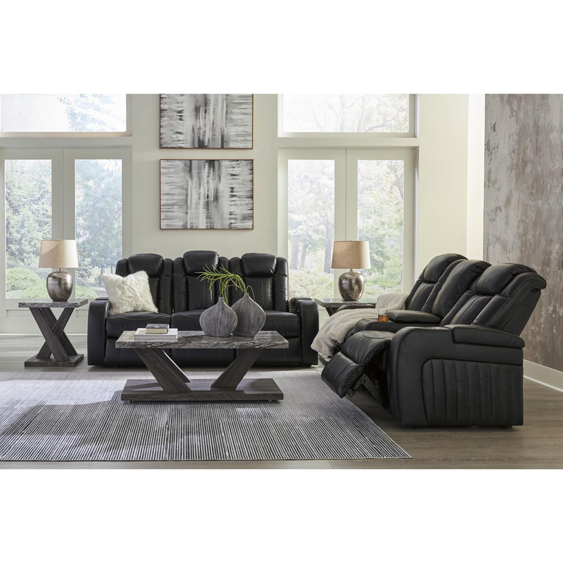 Signature Design by Ashley Caveman Den Power Reclining Leather Look Loveseat with Console 9070318 IMAGE 15