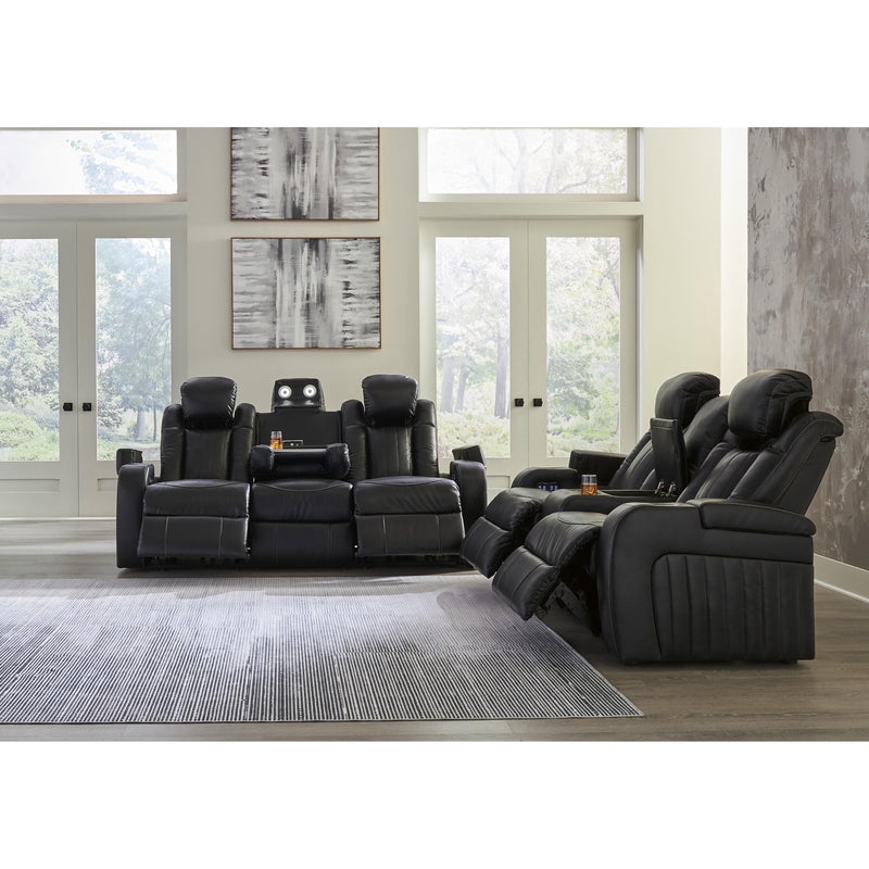 Signature Design by Ashley Caveman Den Power Reclining Leather Look Loveseat with Console 9070318 IMAGE 16