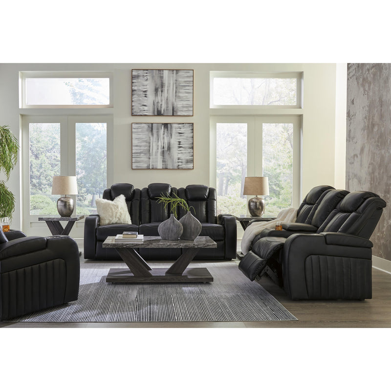 Signature Design by Ashley Caveman Den Power Reclining Leather Look Loveseat with Console 9070318 IMAGE 19