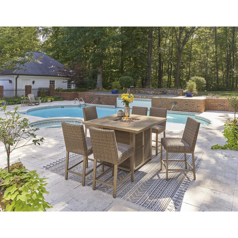 Signature Design by Ashley Walton Bridge P749-665 Square Bar Table with Fire Pit IMAGE 12