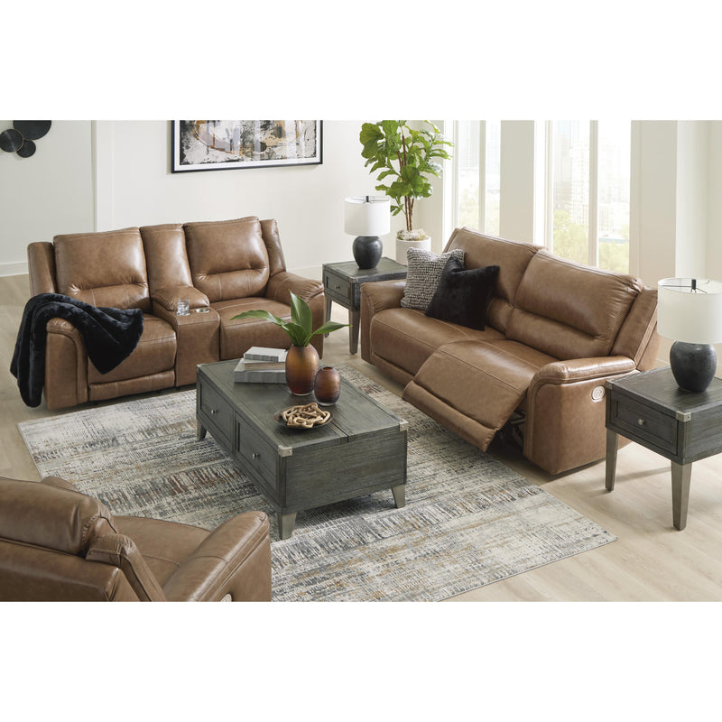 Signature Design by Ashley Trasimeno Power Reclining Leather Match Loveseat with Console U8281518 IMAGE 11