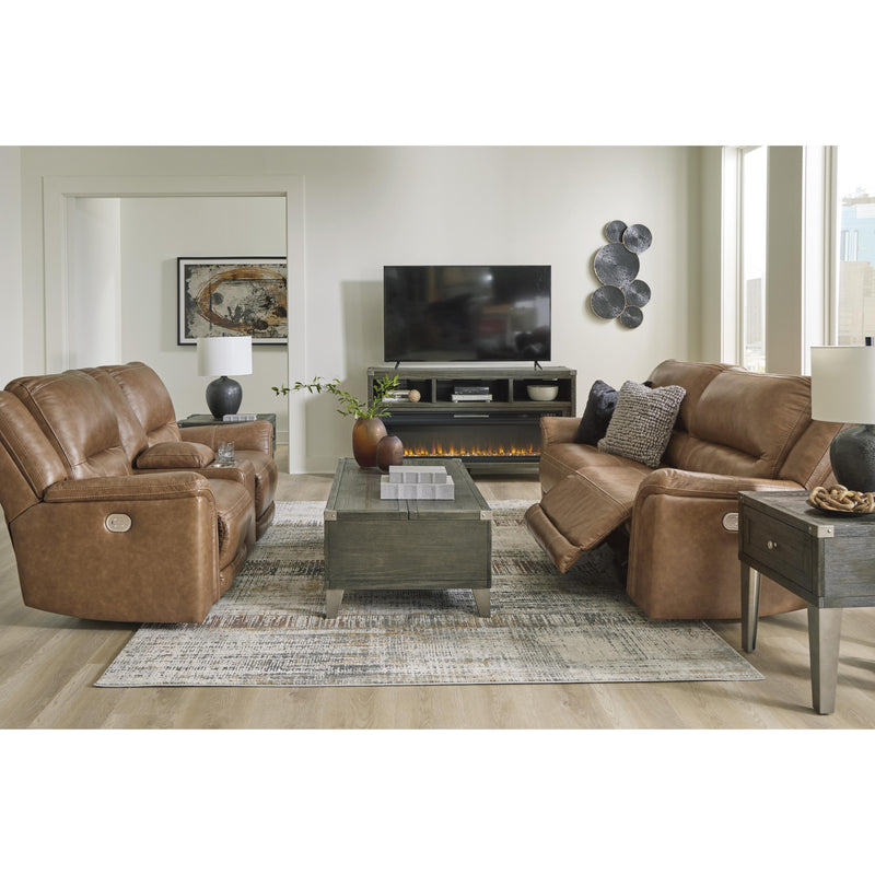 Signature Design by Ashley Trasimeno Power Reclining Leather Match Loveseat with Console U8281518 IMAGE 14