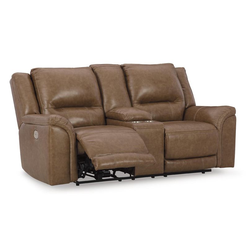 Signature Design by Ashley Trasimeno Power Reclining Leather Match Loveseat with Console U8281518 IMAGE 2