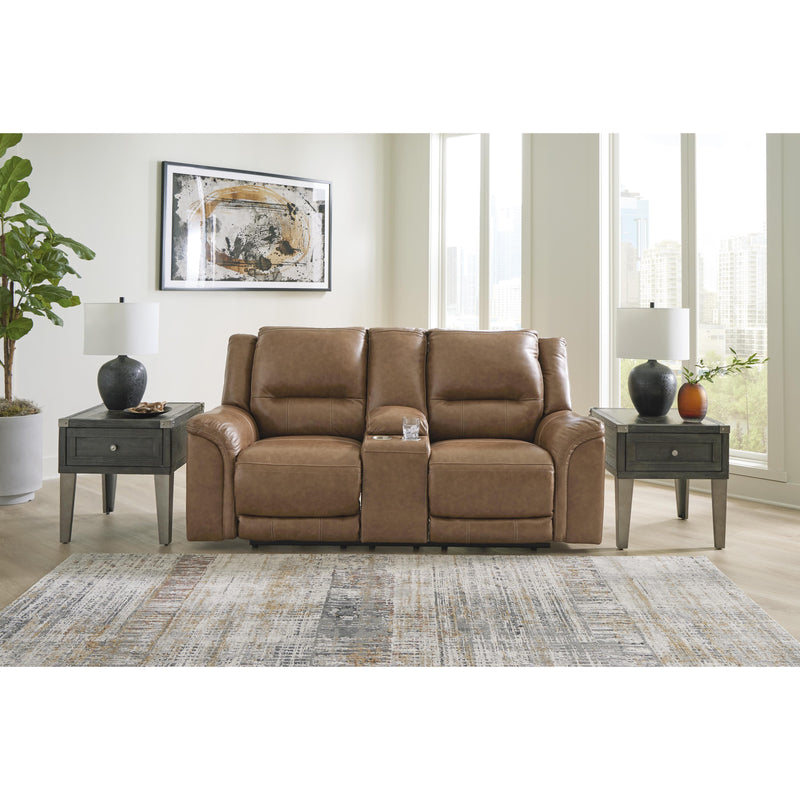 Signature Design by Ashley Trasimeno Power Reclining Leather Match Loveseat with Console U8281518 IMAGE 6