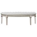  Coaster Furniture Evangeline 223396 Curved Fabric Upholstered Bench - Silver Oak IMAGE 3