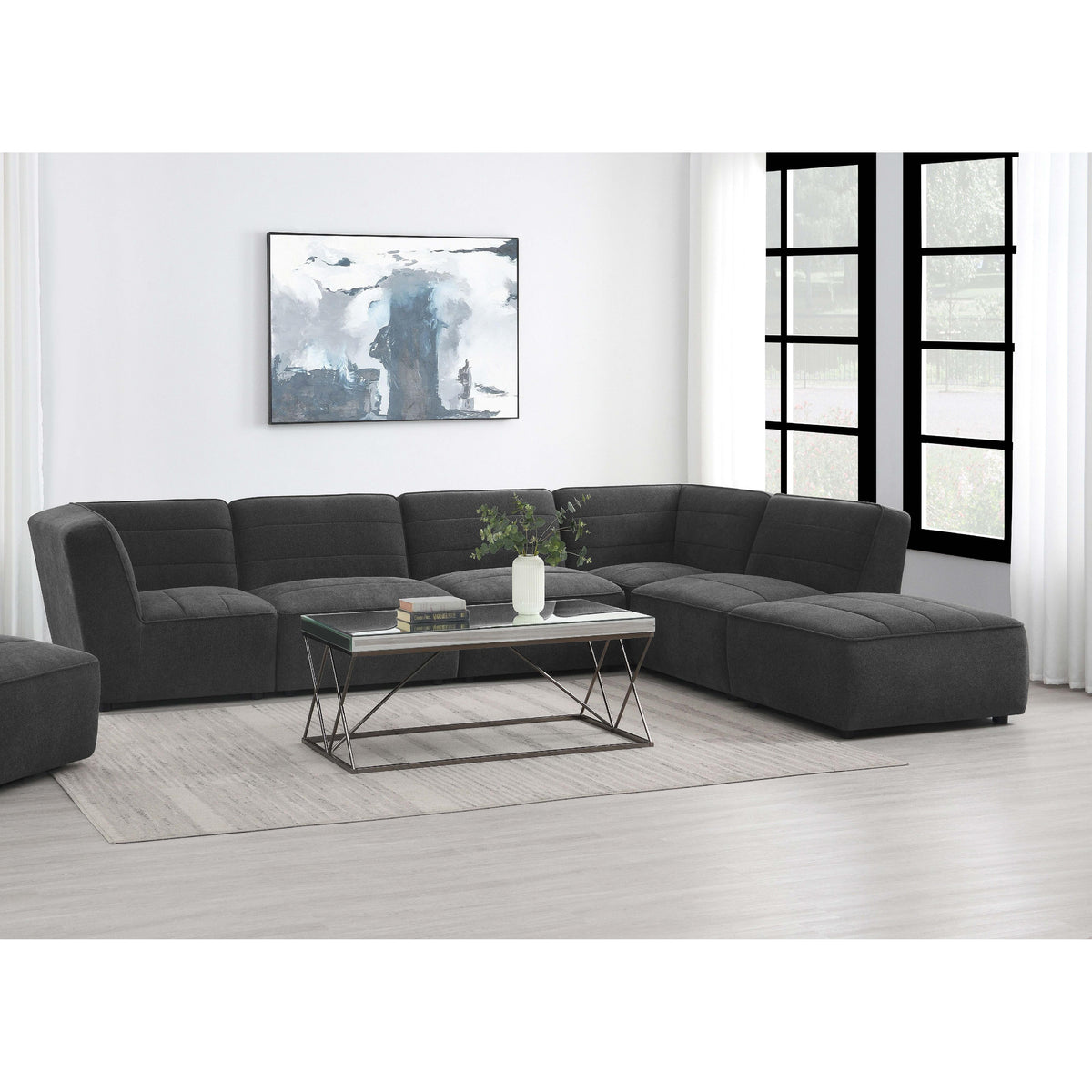 Coaster Furniture 552081-SET Sectional - Dark Charcoal