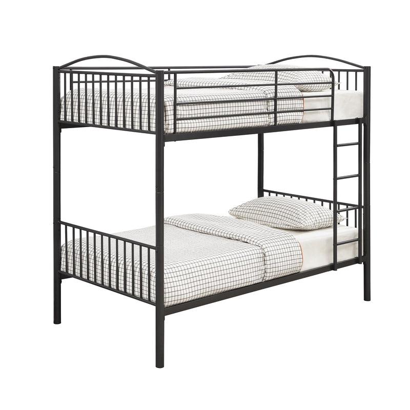 Coaster Furniture Anson 400739T Twin Over Twin Bunk Bed with Ladder - Gunmetal IMAGE 1