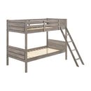  Coaster Furniture Ryder 400818 Wood Twin Over Twin Bunk Bed - Weathered Taupe IMAGE 1