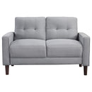  Coaster Furniture Bowen 506782 Upholstered Track Arm Tufted Loveseat - Grey IMAGE 2