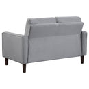  Coaster Furniture Bowen 506782 Upholstered Track Arm Tufted Loveseat - Grey IMAGE 5