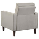 Coaster Furniture Bowen 506787 Upholstered Track Arm Tufted Accent Chair - Beige IMAGE 5