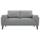  Coaster Furniture Rilynn 509525 Upholstered Track Arm Loveseat - Grey IMAGE 3