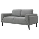  Coaster Furniture Rilynn 509525 Upholstered Track Arm Loveseat - Grey IMAGE 4