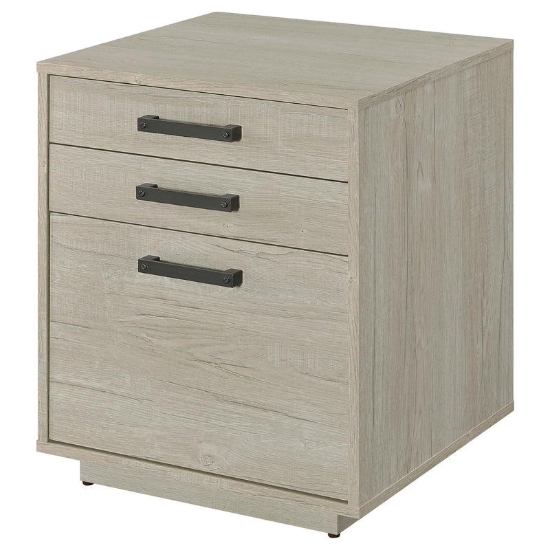 Coaster Furniture Loomis 805882 3-drawer Square File Cabinet - Whitewashed Grey IMAGE 6