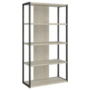  Coaster Furniture Loomis 805883 72-inch 4-shelf Bookshelf - Whitewashed Grey IMAGE 1