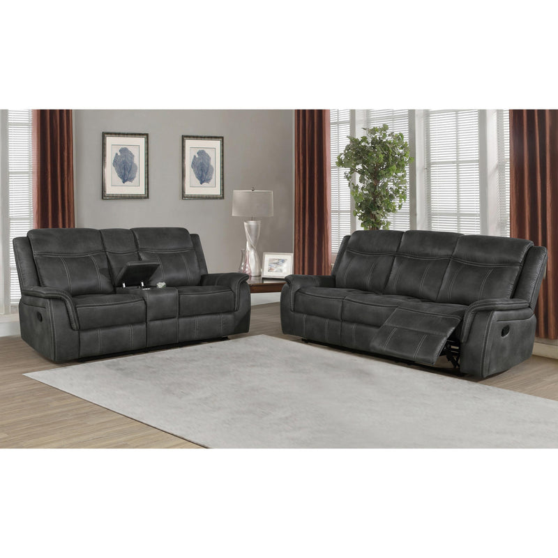 Coaster Furniture Lawrence Reclining Fabric Loveseat with Console 603505 IMAGE 2