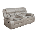  Coaster Furniture Greer 651352 Upholstered Motion Reclining Loveseat - Taupe IMAGE 1
