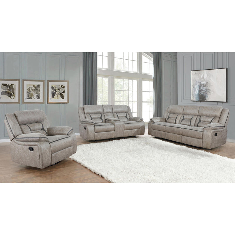 Coaster Furniture Greer Reclining Leatherette Loveseat with Console 651352 IMAGE 2