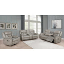  Coaster Furniture Greer 651352 Upholstered Motion Reclining Loveseat - Taupe IMAGE 3