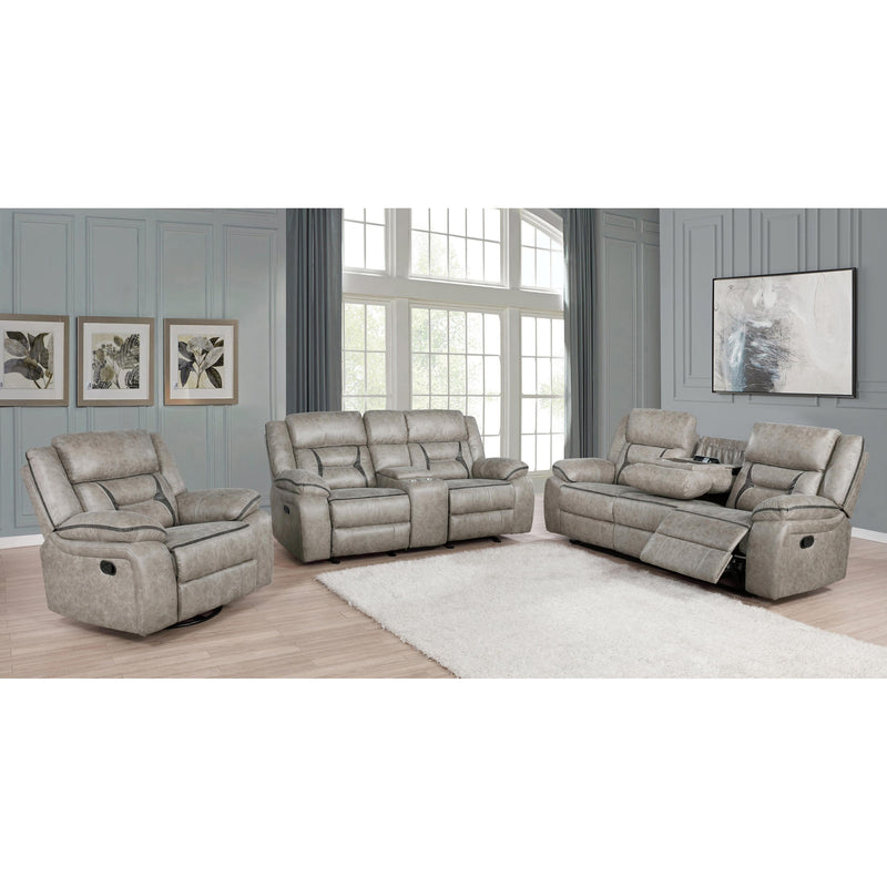 Coaster Furniture Greer Reclining Leatherette Loveseat with Console 651352 IMAGE 3