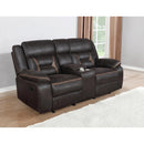  Coaster Furniture Greer 651355 Upholstered Motion Reclining Loveseat - Brown IMAGE 4