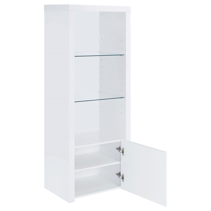 Coaster Furniture Jude 704254 Media Tower - High Gloss White IMAGE 3