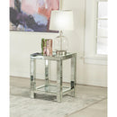 Coaster Furniture Mozzi 736217 Square End Table With Glass Top - Mirror IMAGE 3
