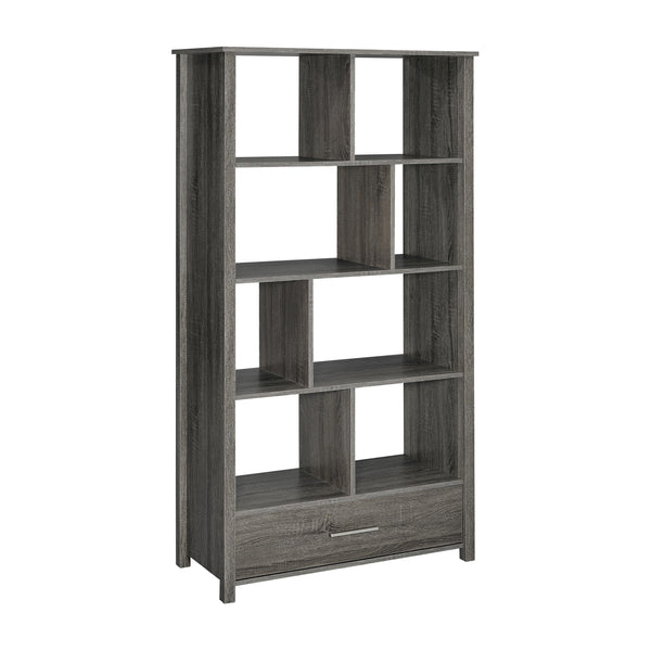 Coaster Furniture Dylan 801577 Rectangular 8-Shelf Bookcase - Weathered Grey IMAGE 1