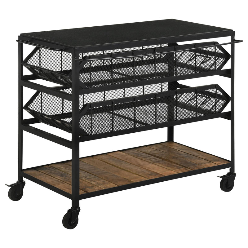 Coaster Furniture Evander 953504 Accent Storage Cart with Casters - Natural/Black IMAGE 1