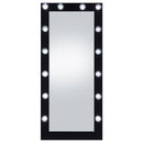 Coaster Furniture Zayan 969557 Full Length Floor Mirror with Lighting - Black High Gloss IMAGE 5
