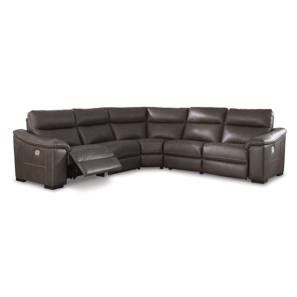 Signature Design by Ashley Salvatore Power Reclining Leather 5 pc Sectional U2630158/U2630146/U2630177/U2630146/U2630162 IMAGE 1