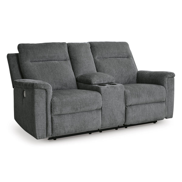 Signature Design by Ashley Barnsana Power Reclining Fabric Loveseat with Console 3320296 IMAGE 1