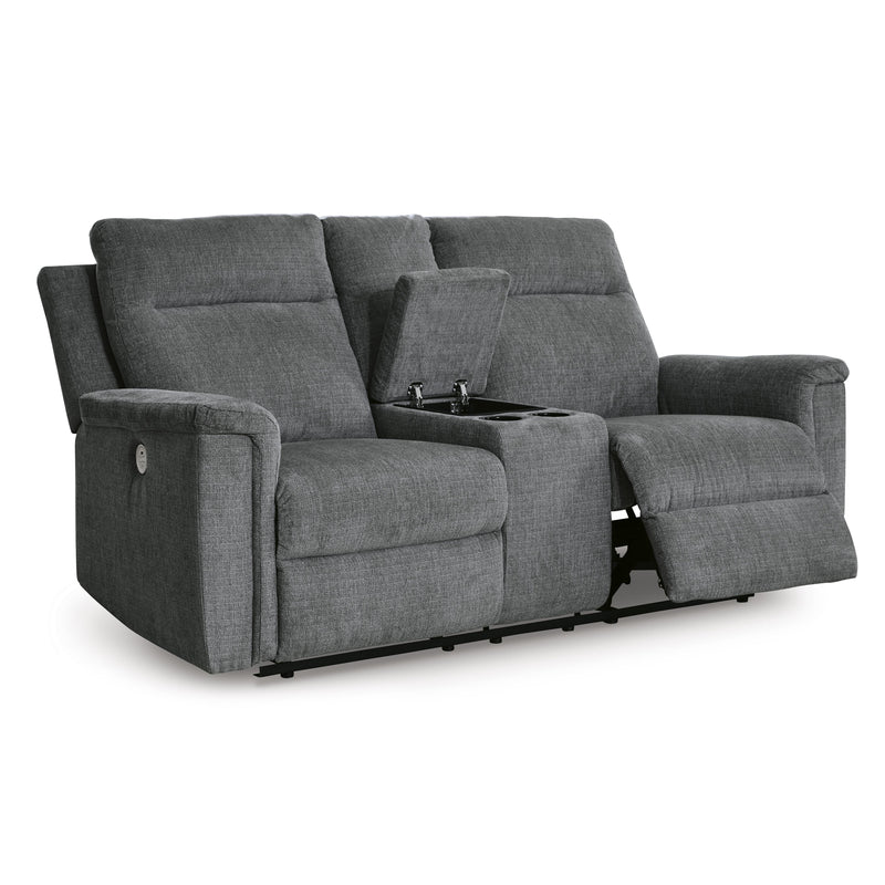 Signature Design by Ashley Barnsana Power Reclining Fabric Loveseat with Console 3320296 IMAGE 2