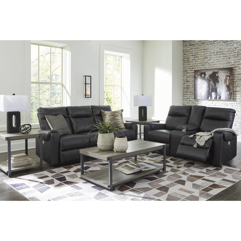 Signature Design by Ashley Axtellton Power Reclining Leather Look Loveseat with Console 3410596 IMAGE 11