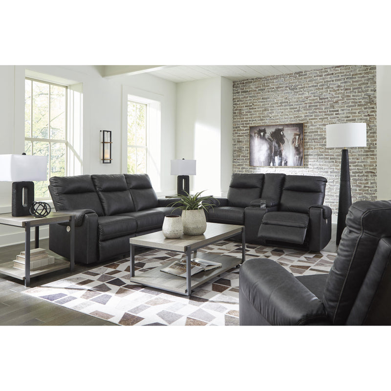 Signature Design by Ashley Axtellton Power Reclining Leather Look Loveseat with Console 3410596 IMAGE 12