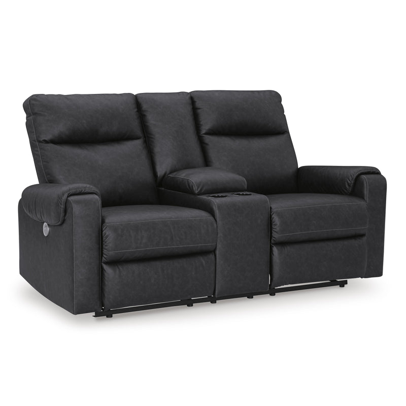 Signature Design by Ashley Axtellton Power Reclining Leather Look Loveseat with Console 3410596 IMAGE 1